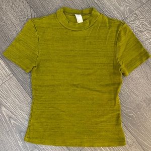 Olive Green American Apparel Crop-top